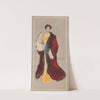Woman with yellow dress and red coat (1905) by Hamilton King