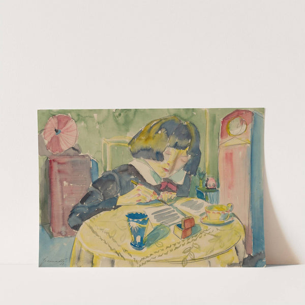 Woman Writing (Sonia Gramatté) (1922) by Walter Gramatté