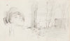 Woman’s head ; Landscape, trees