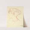 Womans head (Parthenia Passano) in profile to the left by William Rothenstein
