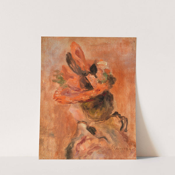 Woman&#039;s Head with Red Hat by Pierre-Auguste Renoir