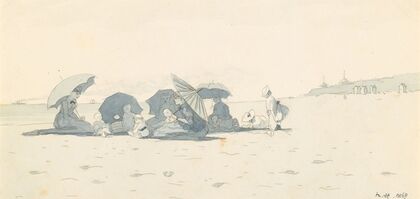 Women and Children on Beach at Long Branch, New Jersey (1869)
