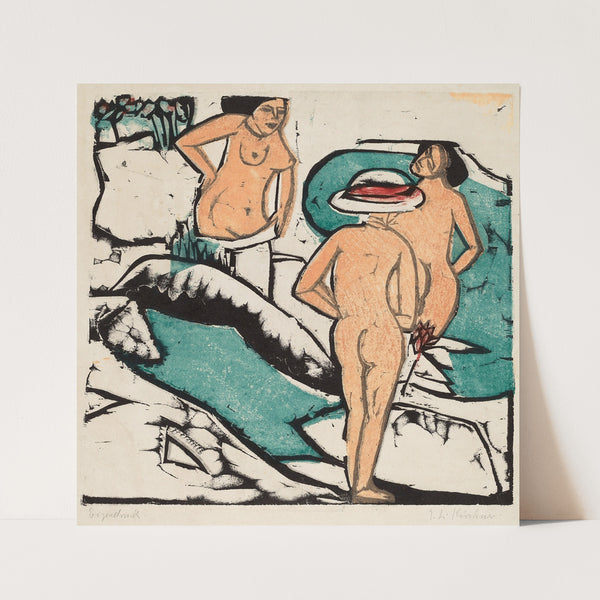 Women Bathing Between White Stones (1912) by Ernst Ludwig Kirchner