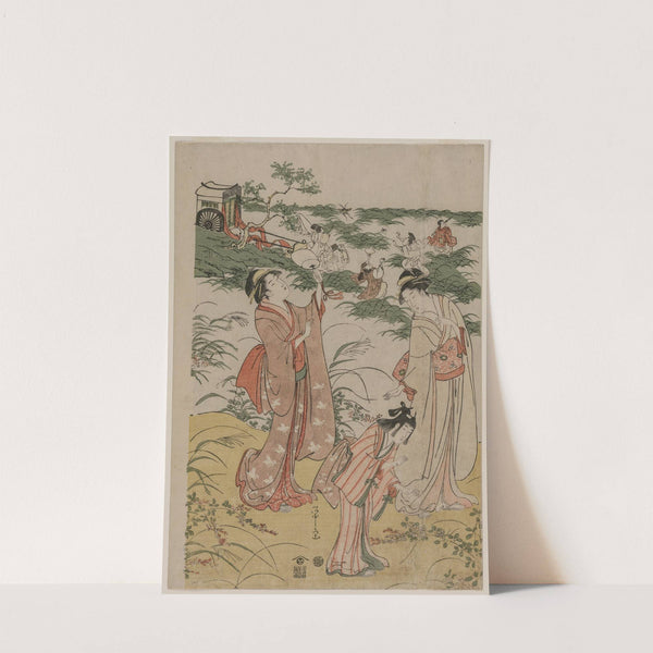 Women Chasing Crickets on an Autumn Moor (early 1790s) by Chōbunsai Eishi