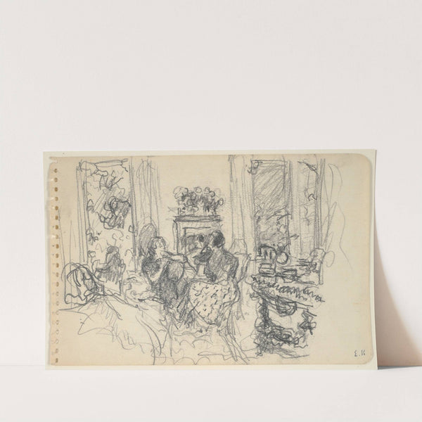 Women Conversing in a Salon with Open Windows and a Fireplace (ca. 1915) by Édouard Vuillard