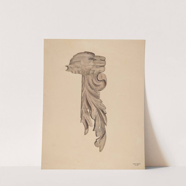 Wood Carving &#8211; Profile Face (c. 1939) by Gerard Barnett