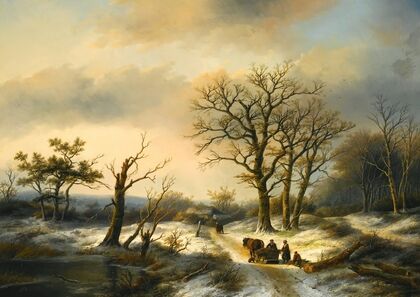 Wood Gatherers On A Snowy Path