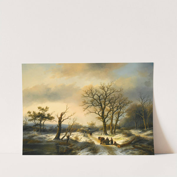 Wood Gatherers On A Snowy Path by Jan Jacob Coenraad Spohler