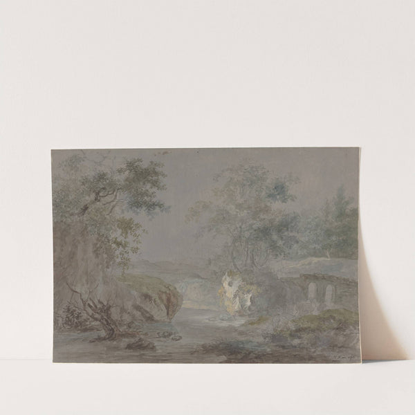 Wooded Cliffs along a Riverbank by Johann Caspar Huber