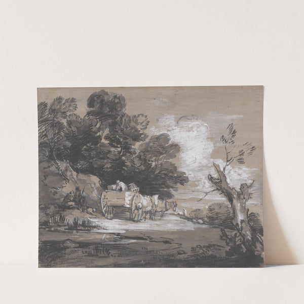 Wooded Landscape with Country Cart and Figures by Thomas Gainsborough