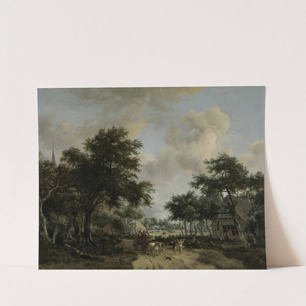 Wooded Landscape with Merrymakers in a Cart by Meindert Hobbema