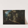 Wooded Mountain Landscape with Waterfall and Travellers by Gijsbrecht Leytens