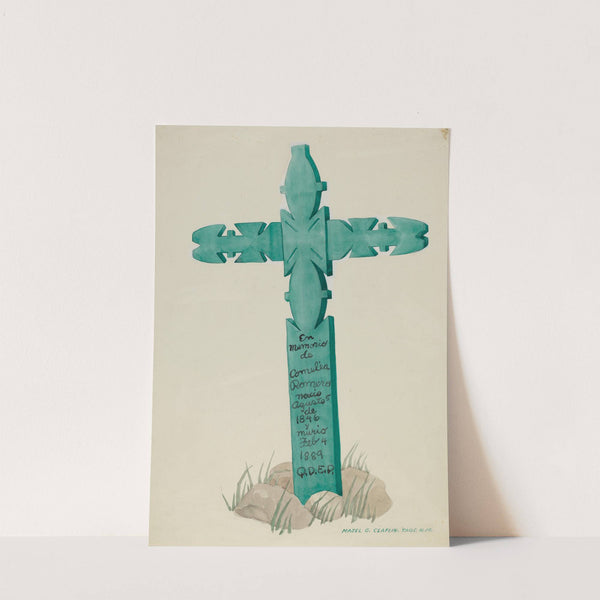 Wooden Cross, Carved, Used as Headstone by Majel G. Claflin