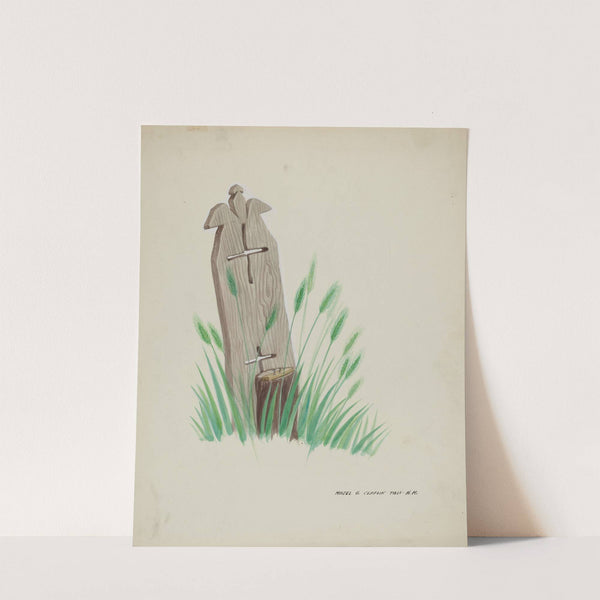 Wooden Grave Marker by Majel G. Claflin