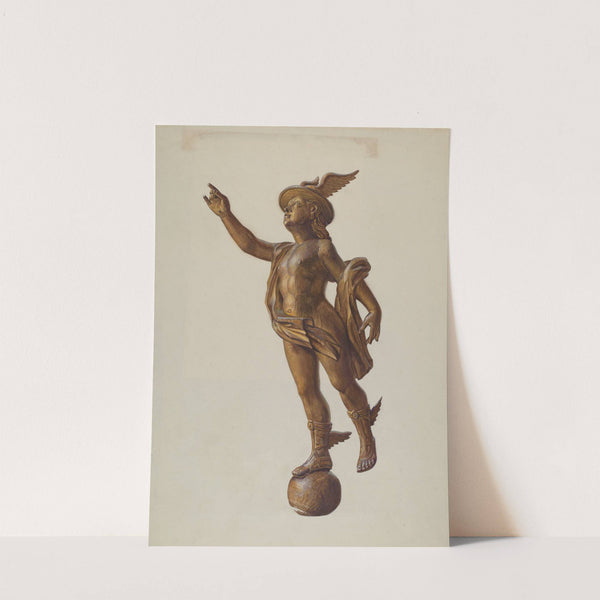 Wooden Mercury Figure by Elizabeth Moutal