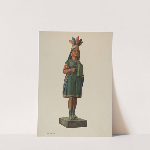 Wooden Pocahontas Store Figure by Stanley Mazur