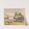 Woodgatherers in a landscape by Thomas Rowlandson