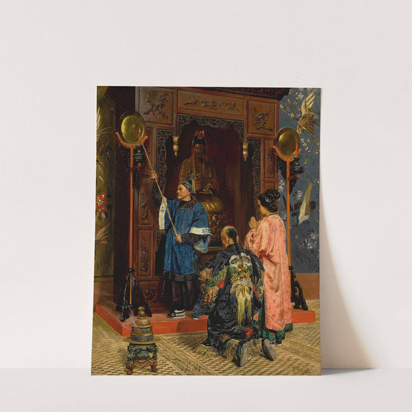 Worshippers At A Buddhist Shrine by Rudolf Ernst
