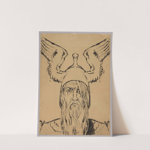 Wotan’s Head in a Winged Helmet (1895) by Hans Thoma