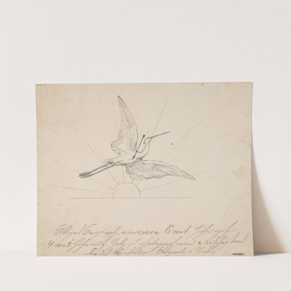 Wounded Crane with an Arrow in its Breast Before Setting Sun (late 19th–early 20th century) by Max Klinger