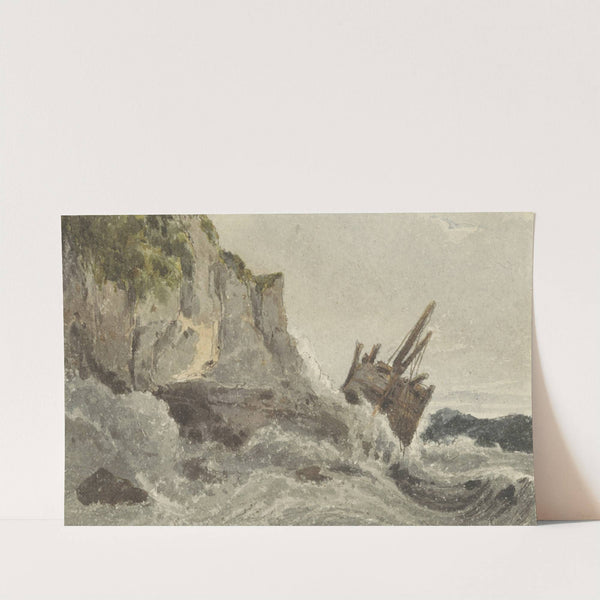 Wrak op hoge golven by François Louis Thomas Francia