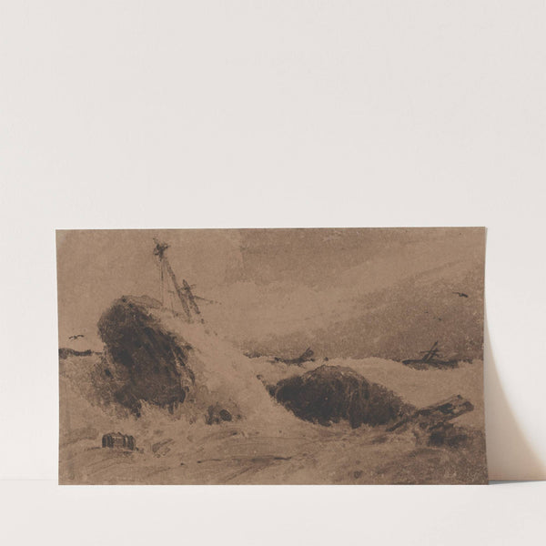 Wrecked Ship in a Stormy Sea by François Louis Thomas Francia