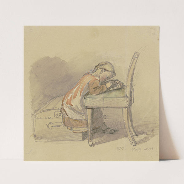 Writing girl (1843) by Jakob Fürchtegott Dielmann