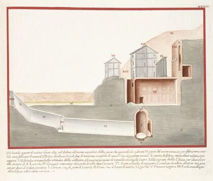 XII strada aperta di nuovo l’anno 1684, nel monte esquilino dalla porte che viguarda la suburta. […] — size preview
