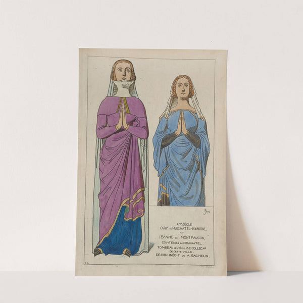 XIVe siècle. Cath[edrale] de Neuchatel-Bourgogne, et Jeanne de Montfaucon, comtesses de Neuchatel by Raphaël Jacquemin