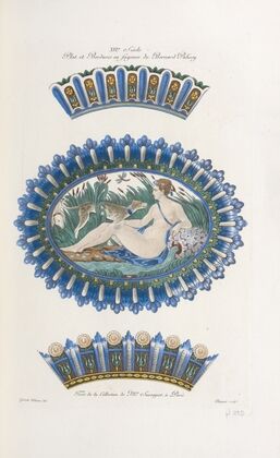 XVIe siècle plat et bordures en fayence de Bernard Palissy.