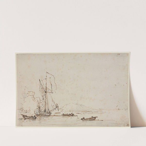 Yacht Receiving Salute (c. 1700) by Willem van de Velde the Elder