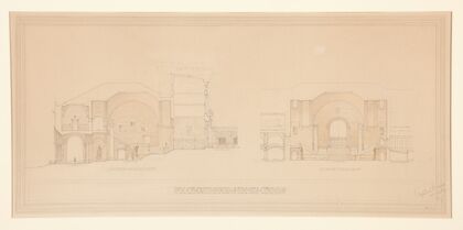 Yale University Museum of Fine Arts Extension; Section Looking West and Section Looking North (1929)