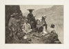Yaqui Indian refugees with captive Mexican soldier (1888)