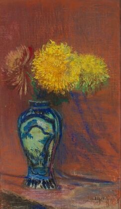 Yellow chrysanthemums in a “Chinese” vase (1909)