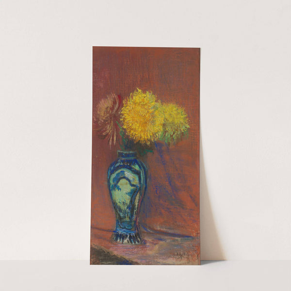 Yellow chrysanthemums in a “Chinese” vase (1909) by Leon Wyczółkowski