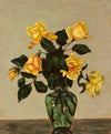 Yellow roses and green flower-vase (1934)
