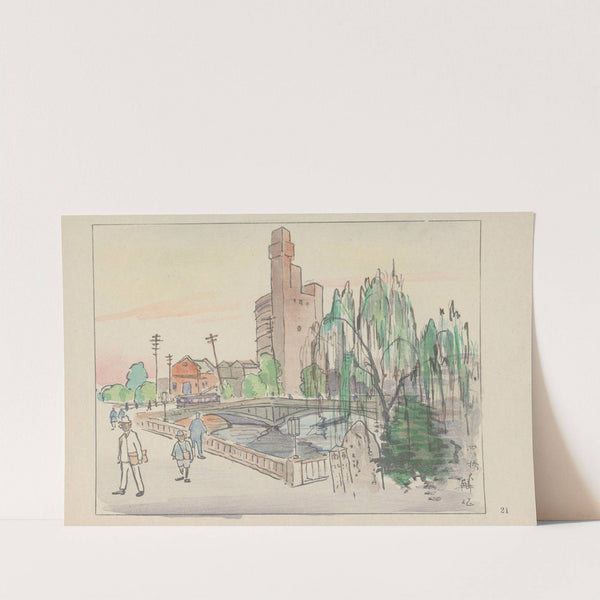 Yotsubashi, four joint bridges (1947) by Akamatsu Rinsaku