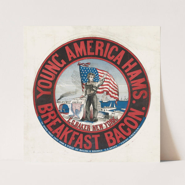 Young America hams and breakfast bacon, E.S. Baker, New York (1850)