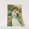 Young Beauty With A Basket Of Roses by Federico Andreotti