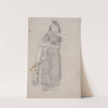 Young Black Forest woman, listening (with sewing box and blouse) by Johann Baptist Kirner