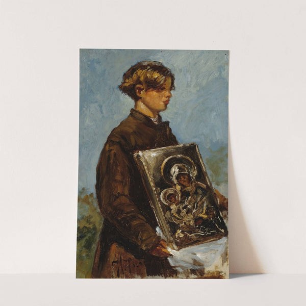 Young Boy Carrying An Icon, Sketch by Ilya Efimovich Repin