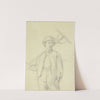 Young farmer with rake by Jakob Becker
