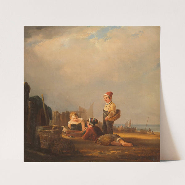 Young fisher playing with the catch by Rudolf Jordan