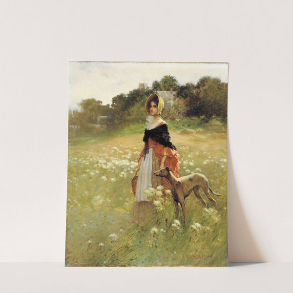 Young Girl and Dog by Edward Percy Moran