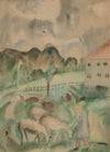 Young Girl and Sheep