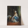Young girl embroiding in an interior by Jean-François Garneray