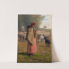Young Girl Guarding Her Sheep by Jean-François Millet