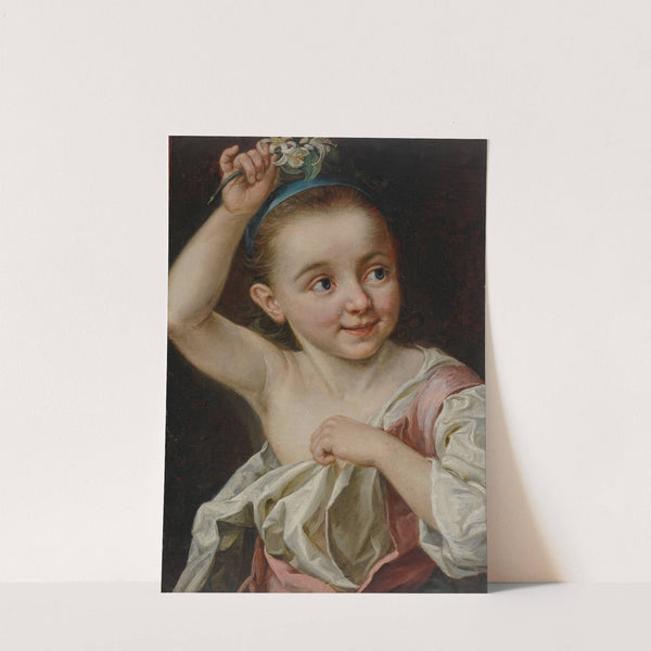 Young girl holding a flower by Johann Nikolaus Grooth