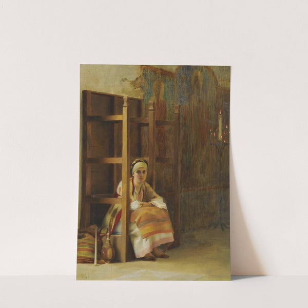 Young Girl In A Greek Church by Theodoros Ralli