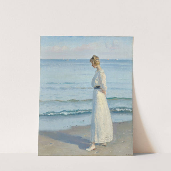 Young girl on Skagen Soenderstrand (Ung pige på Skagen Sønderstrand) (1914) by Michael Ancher